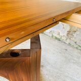 Extendable Scandinavian style dining table with double elongations by Maison Ducau, Circa 1970