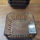 Set of 6 amber glass bowls