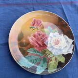 Plate with iron rose motifs, hb, Choisy le roi art deco