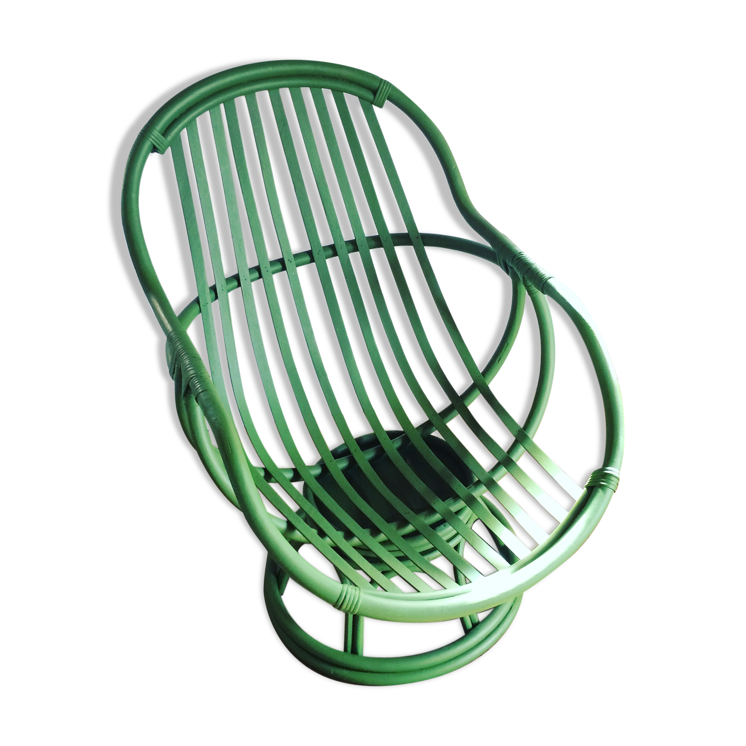 Vintage rattan swivel chair