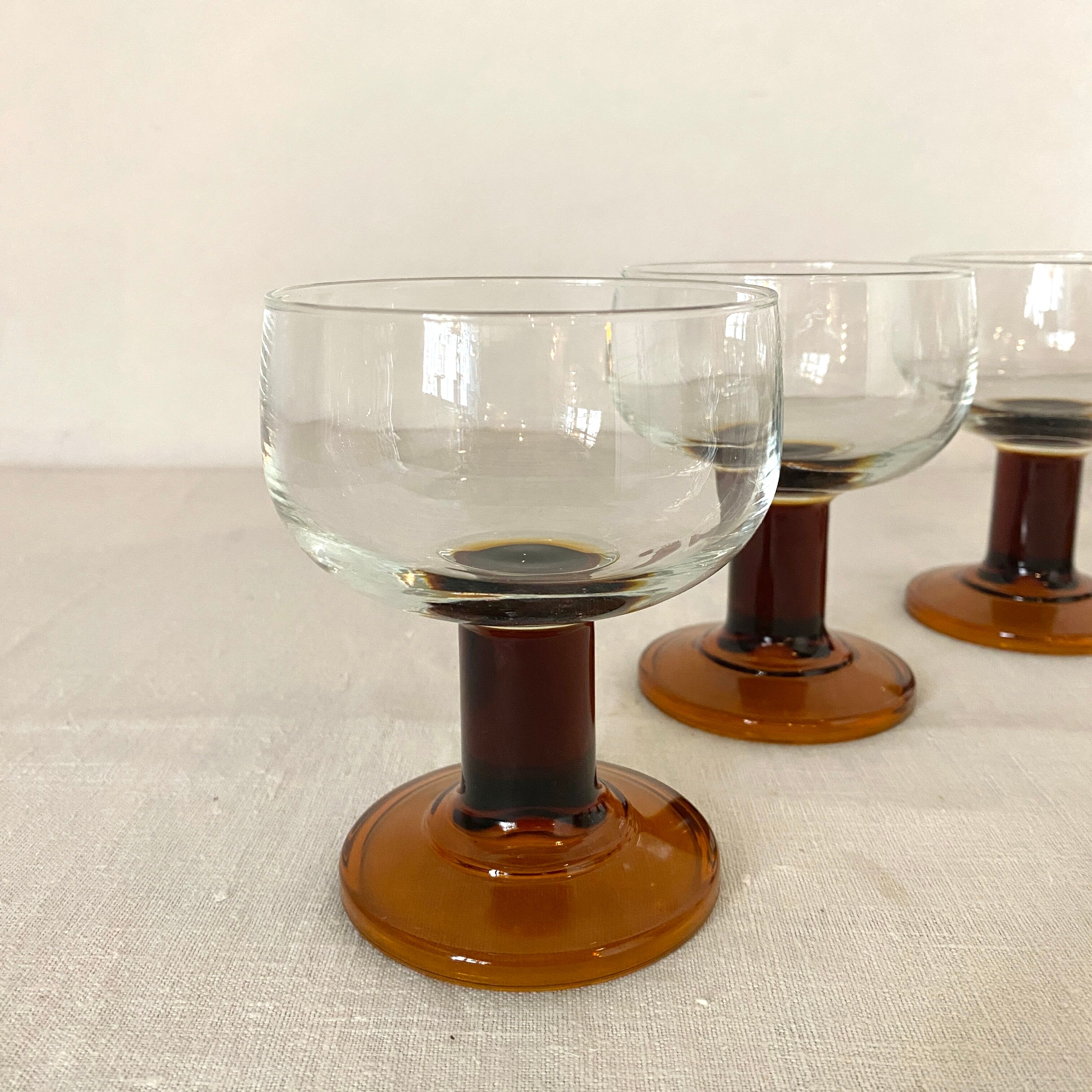 Lot de 6 verres vintage 70's