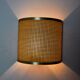 Rattan and brass wall lamp, italy, 1960