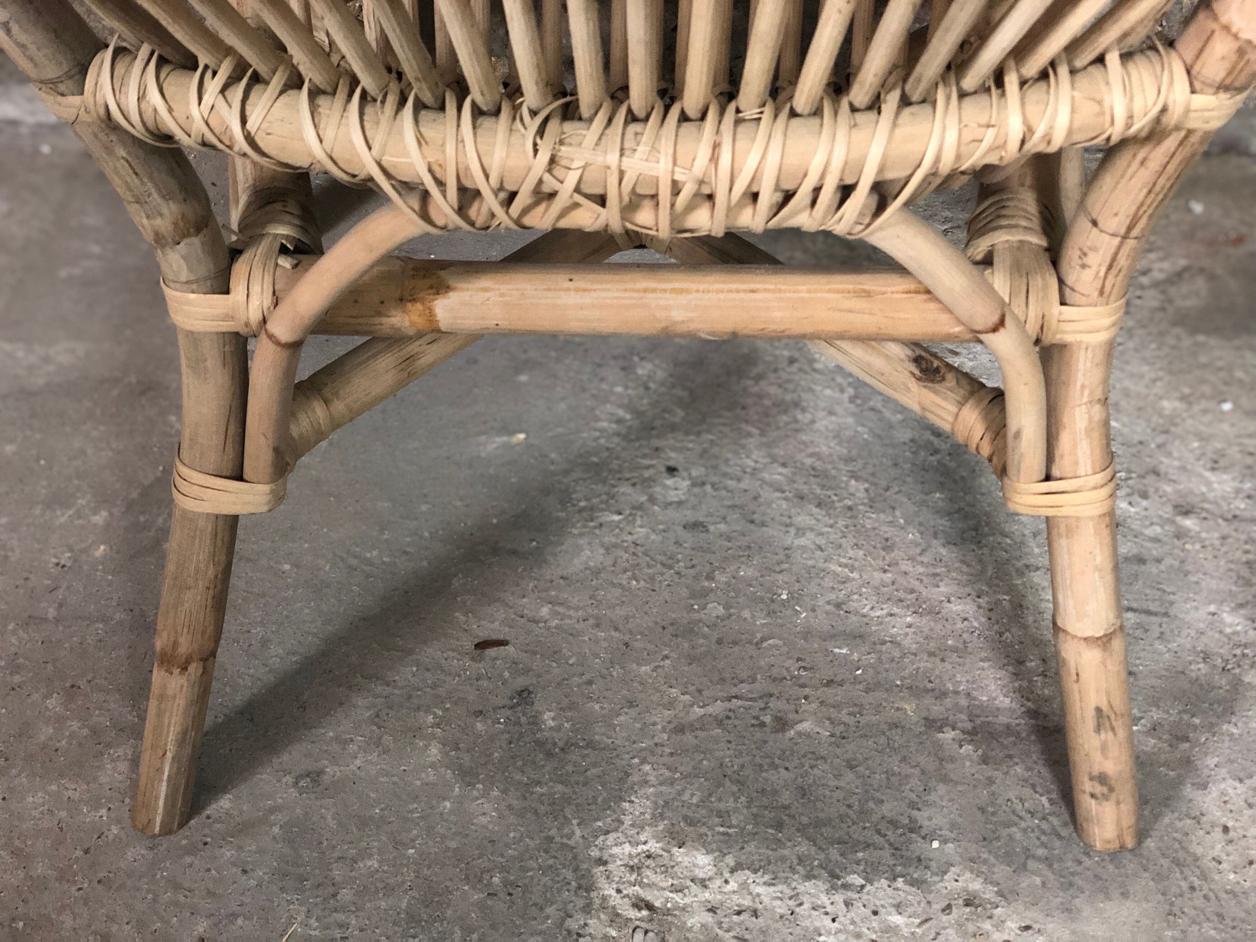 Fauteuil en rotin vintage