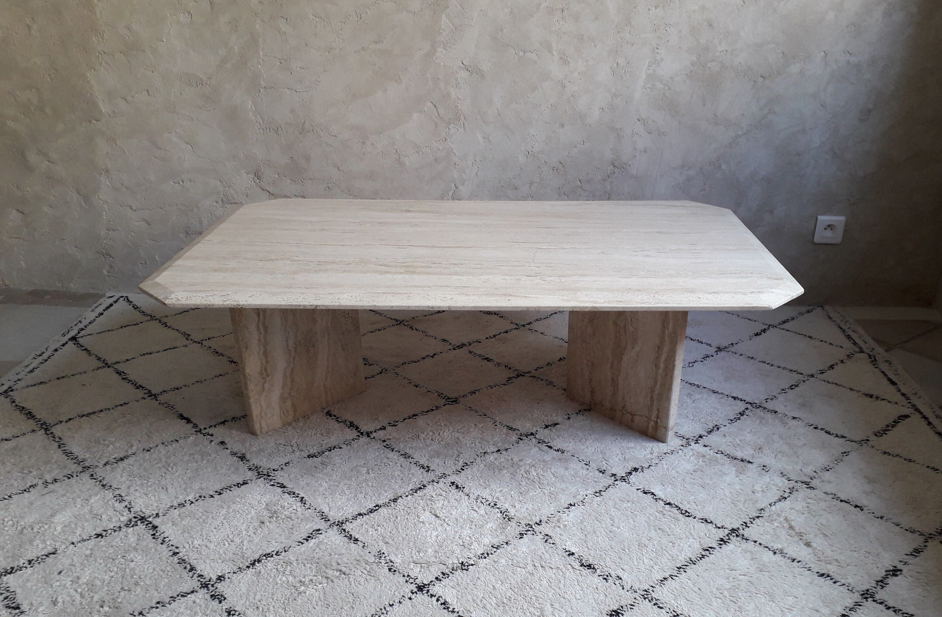 Travertine coffee table