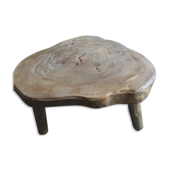 Table basse tronc orme massif artisanal