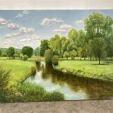 Green landscape signed