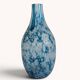 Brutalist Blue and White Reactive Art Glass Vase, Europe, 1970s