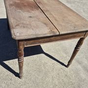 Antique French kitchen table 127 x 83 cm with drawer rustic