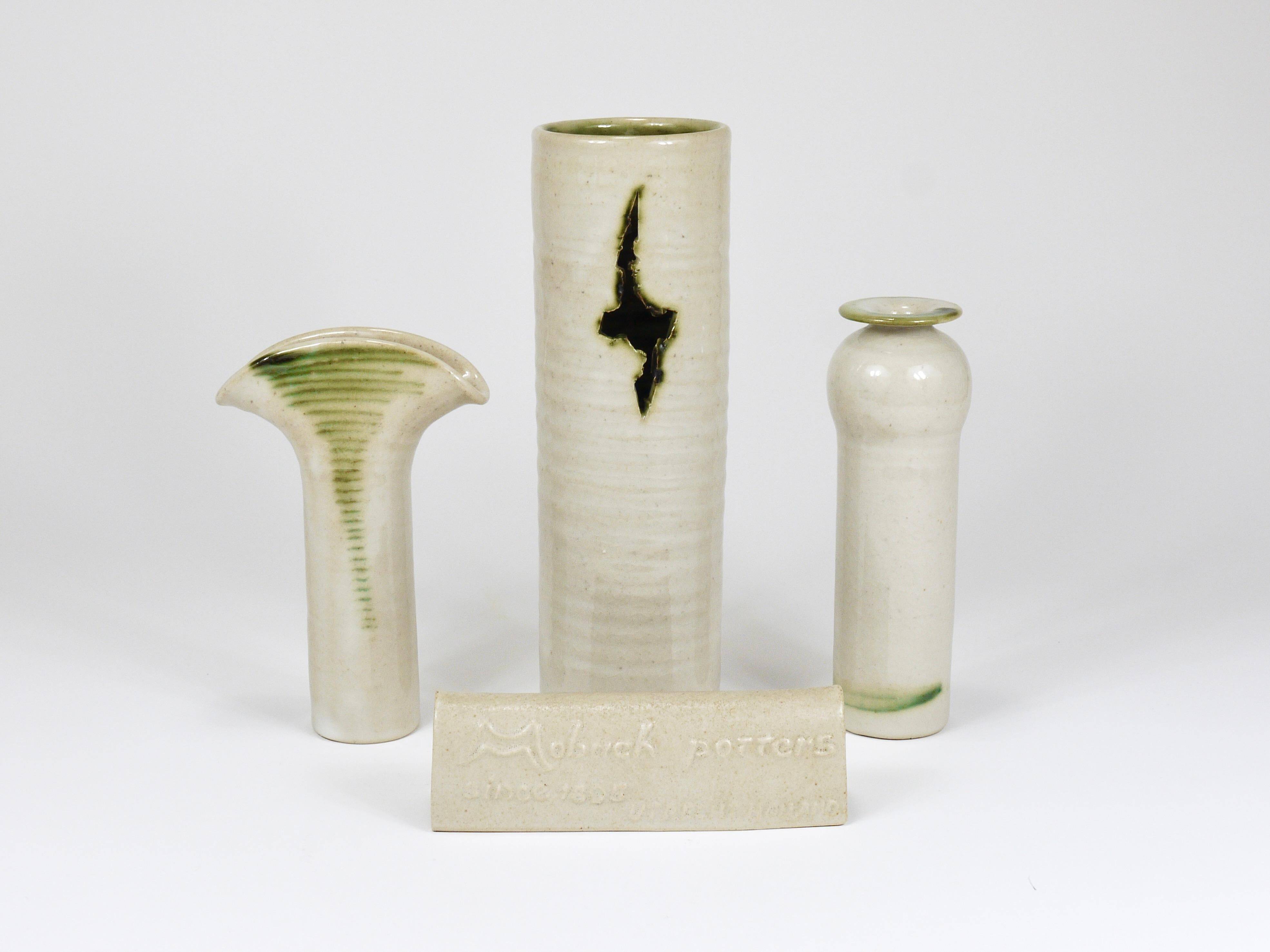Piet Knepper 3 studio vases in ceramic by Mobach, Netherlands, 1970s
