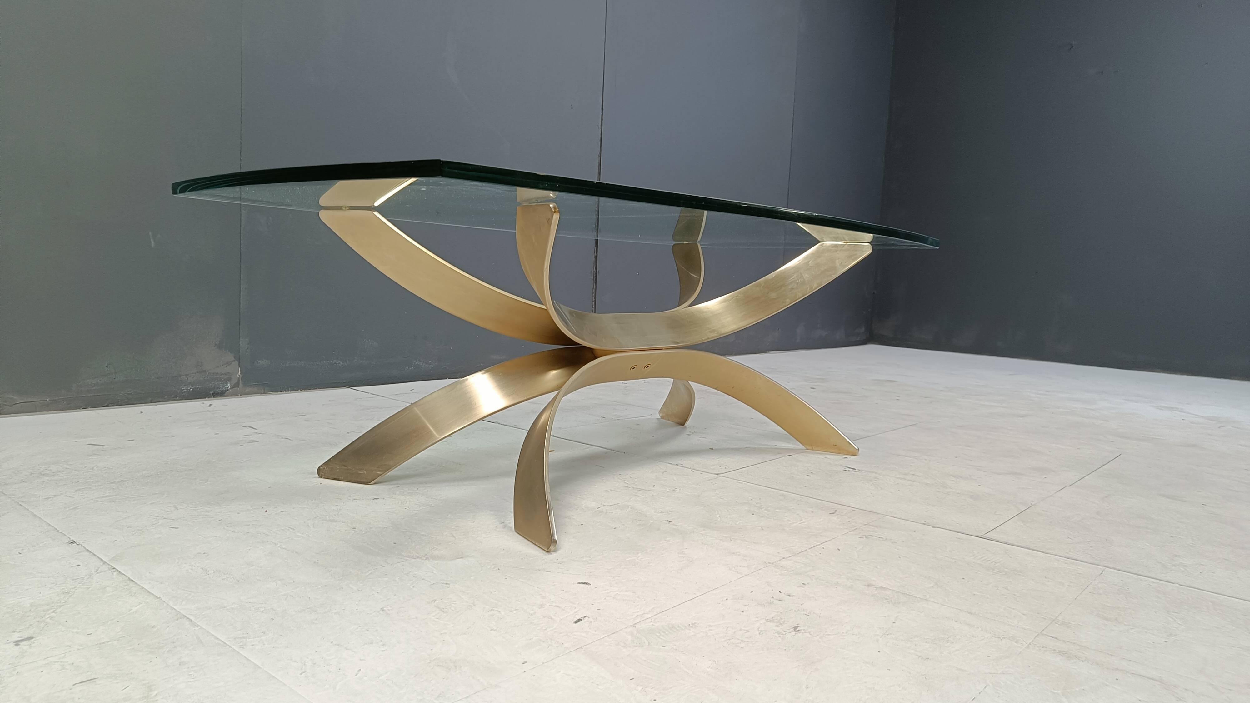 Vintage brass coffee table, 1970s