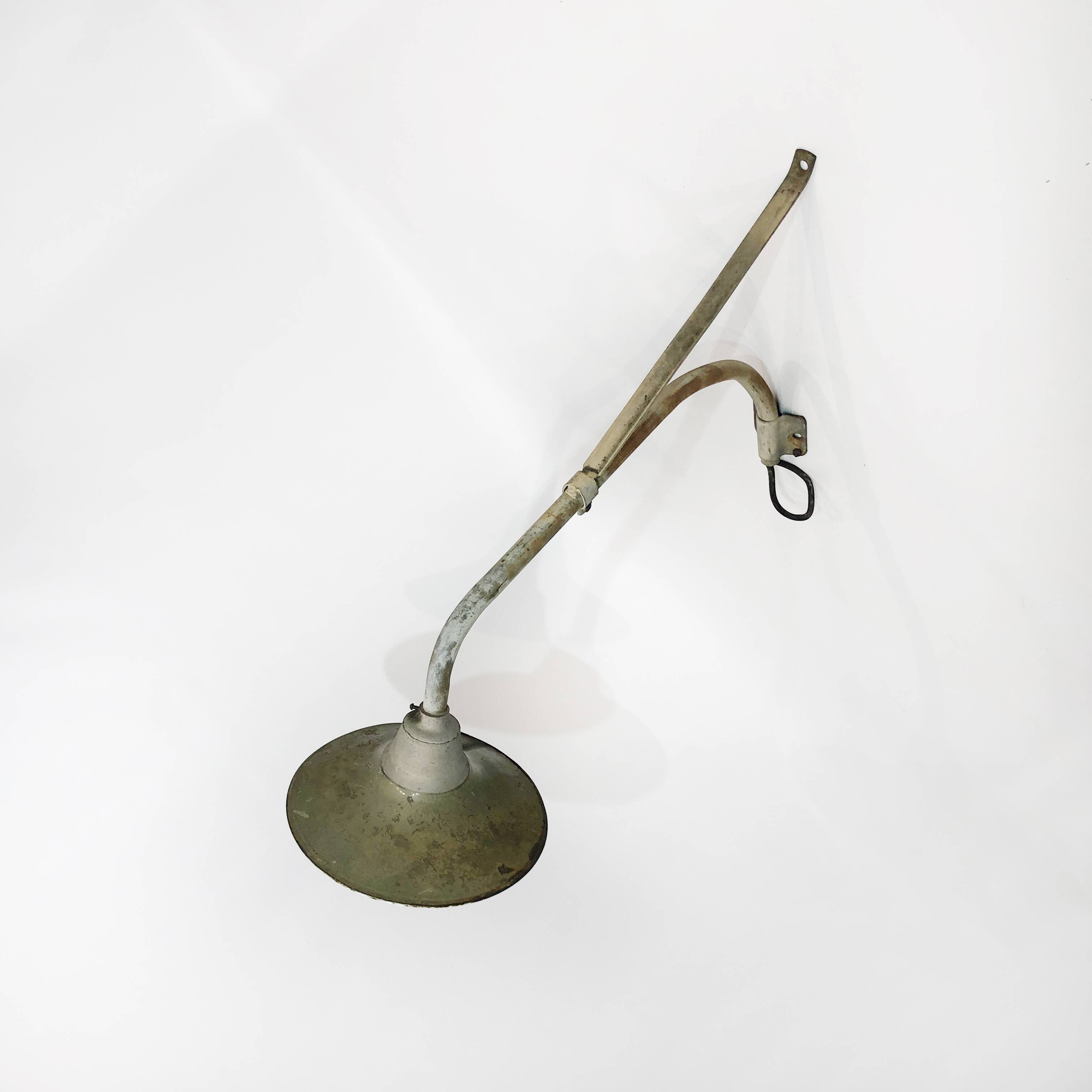 Large Greek Industrial Army Wall Street Light 2 1950s