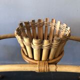 Rattan plant holder, 60s