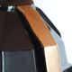 Lampe de bureau art déco en céramique noire et cuivrée signée Saint Clément