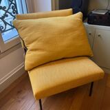 New yellow fireside chair