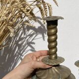 Berber candle holder in gilded brass