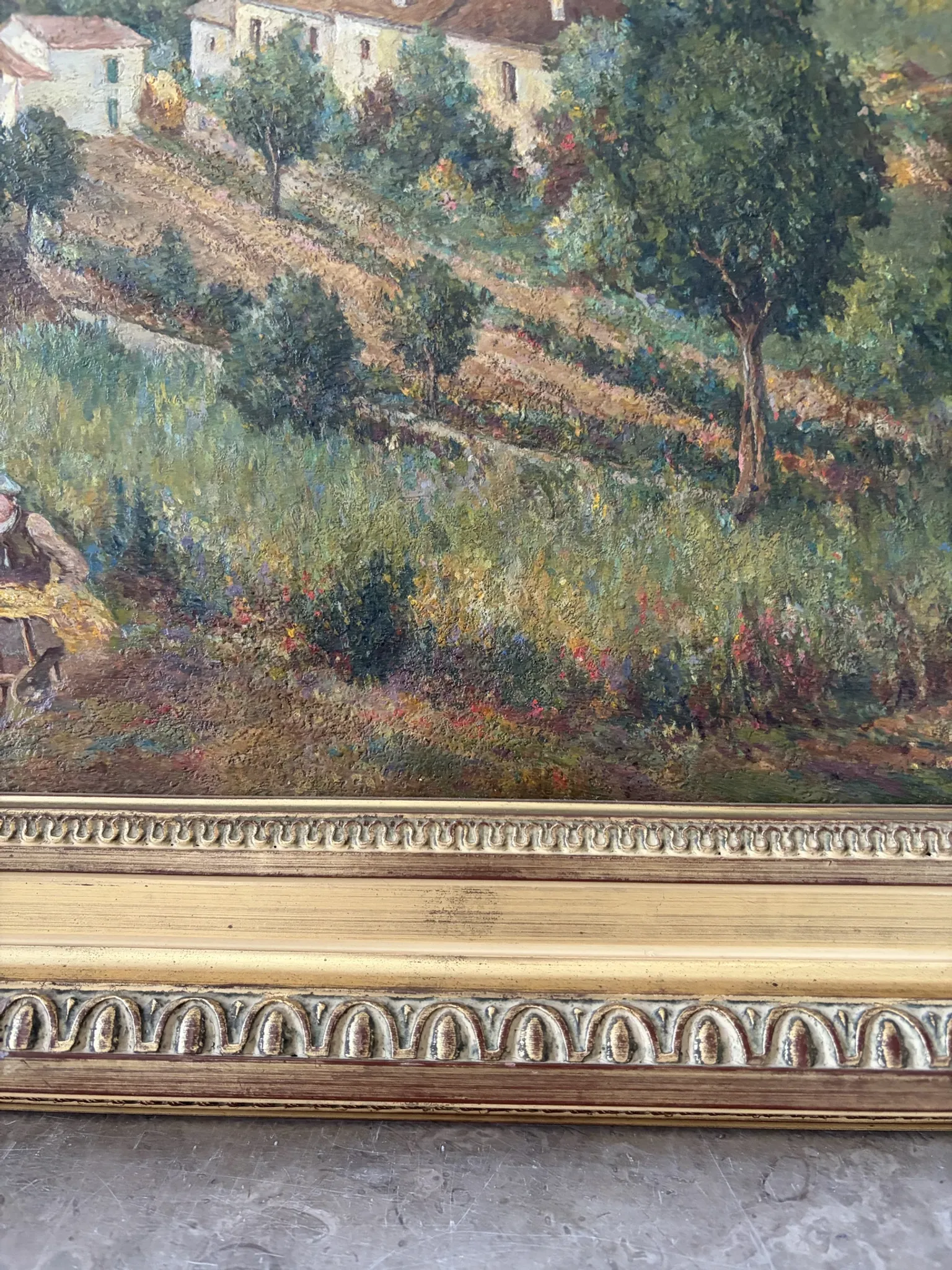 French landscape, oil on canvas signed Louis Garry 1915