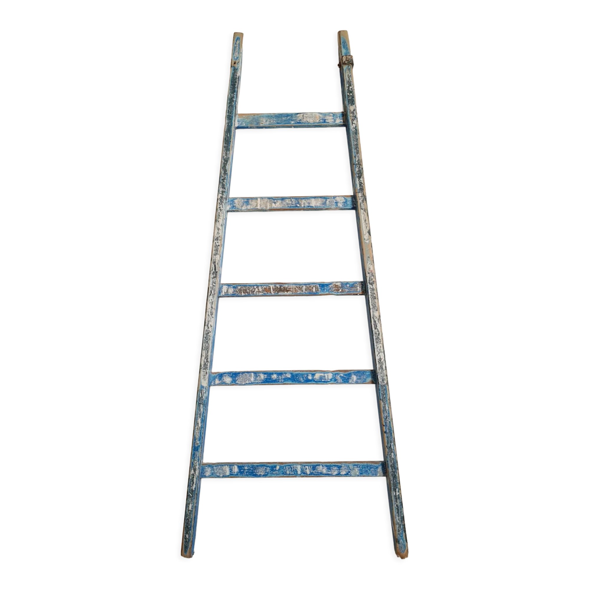 Old blue wooden ladder