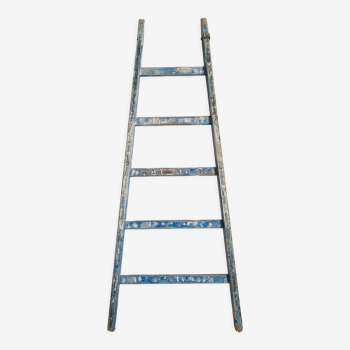 Old blue wooden ladder