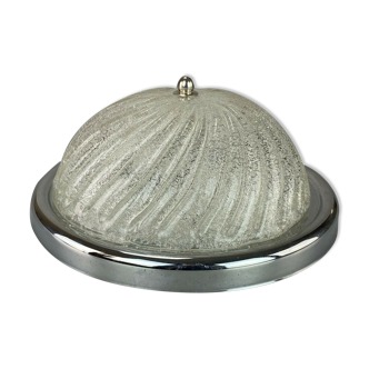 60s 70s Lamp Plafoniere Flush Mount Glass Space Age Design 60s