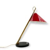 Mid-century red table lamp, Lumen Italy 1960s