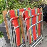 Pair of vintage folding camping chairs