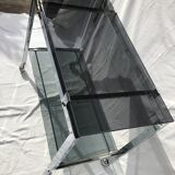 Rolling service chrome smoked glass dark grey