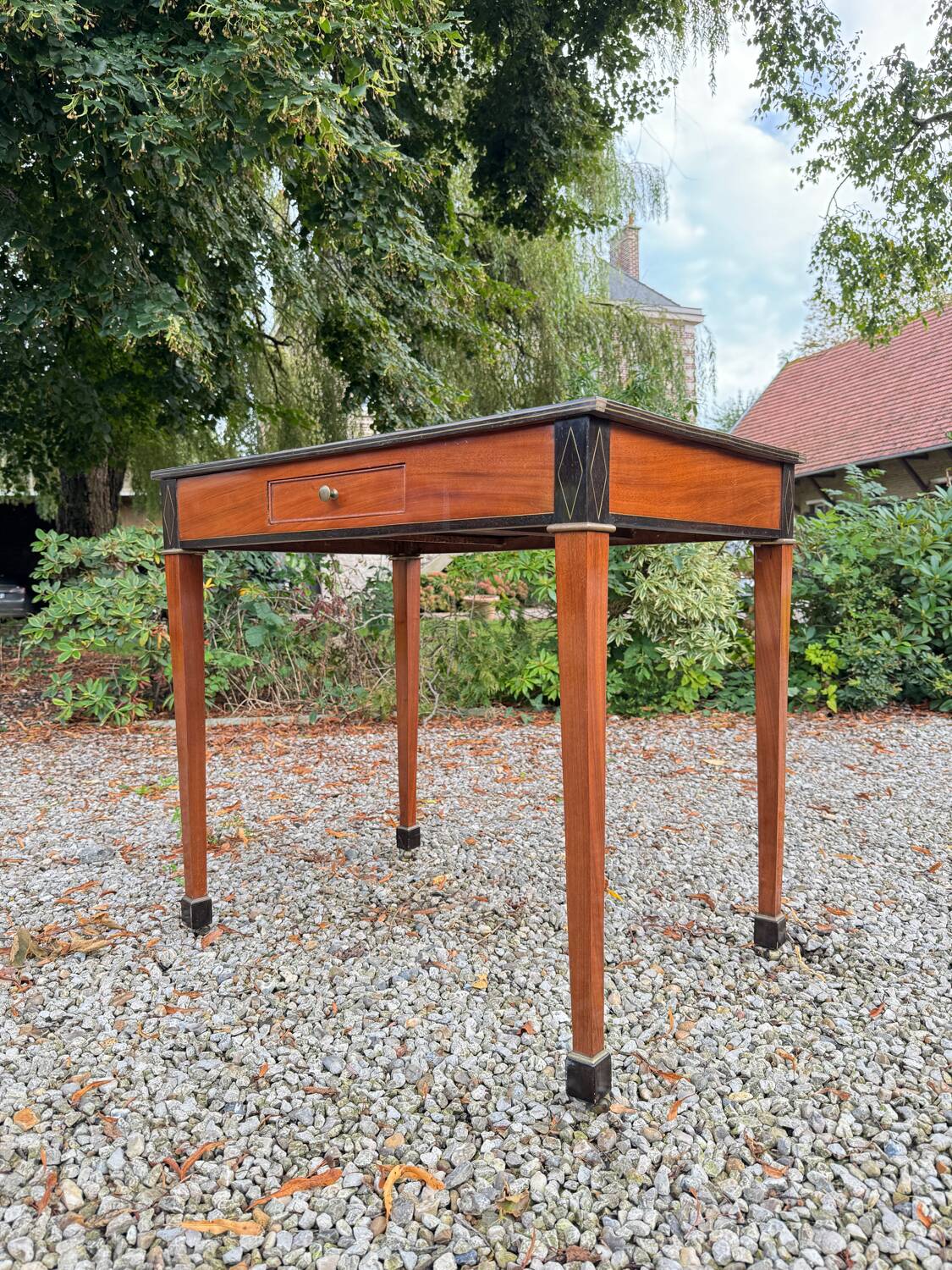 Jean Joseph Chapuis Mahogany Desk, Writing Table, Directoire Period
