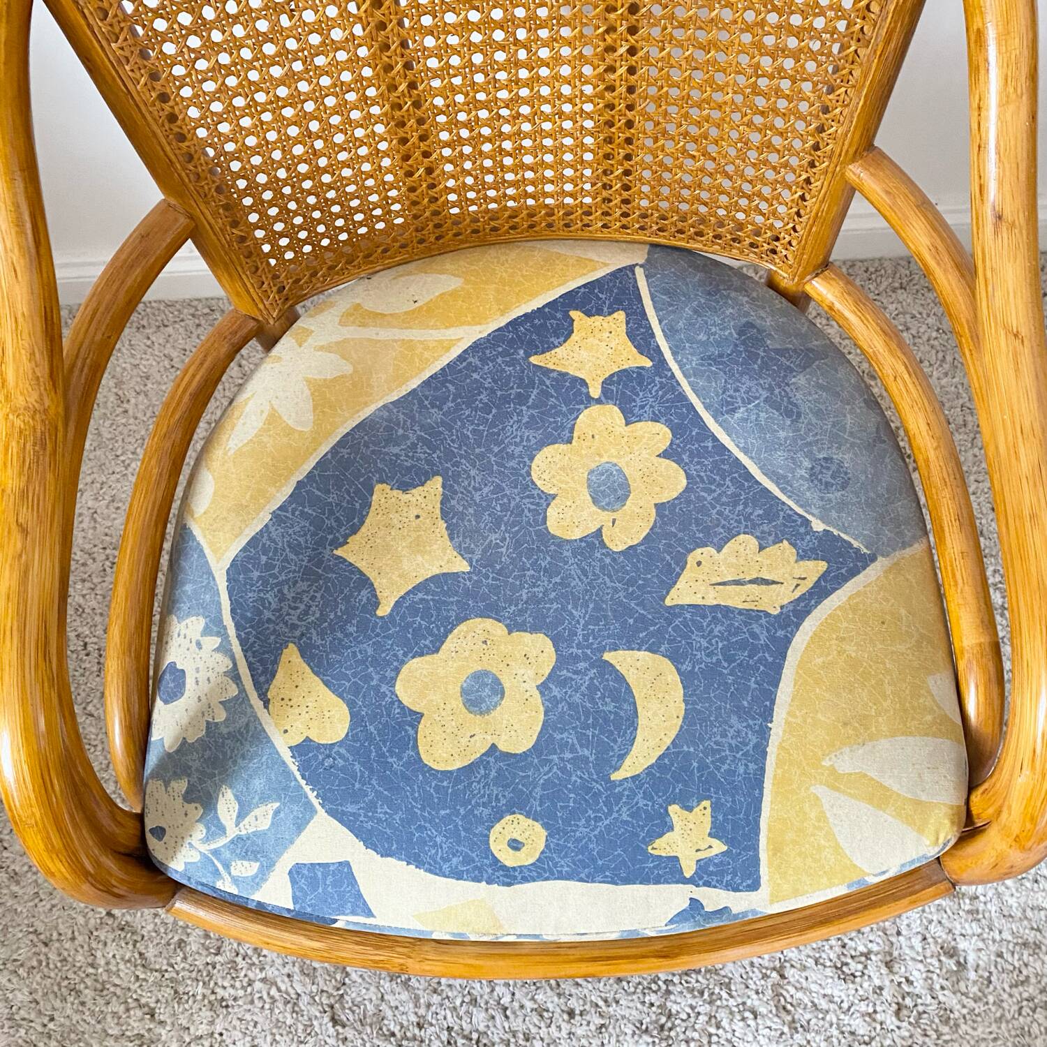 Roche bobois rattan and bamboo armchair