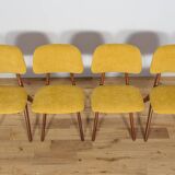 Mid-Century Teak Dining Chairs  Scissor by Louis van Teefelen for Wébé, Netherlands, 1950s, Set of 4