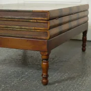 Vintage Coffee Table in Faux Leather with Internal Storage for Books