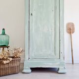 Renovated antique hosiery cabinet - liberty green