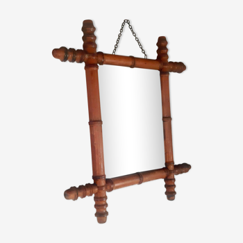 Miroir vintage en bois - 44x39cm