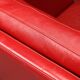 2 seater red leather sofa, Vintage Scandinavian 1960s