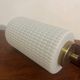 Pair of brass, wood and opaline glass wall lights from the 60s