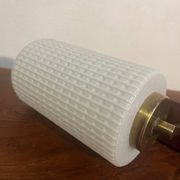 Paire applique murale laiton bois verre opalin année 60
