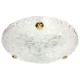 Round ceiling light in frosted Murano glass by Hillebrand, Germany, 1970s