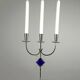White Brass & Cobalt Blue Art Glass Candelabra by Gunnar Ander for Ystad-Metall — Sweden, 1960s