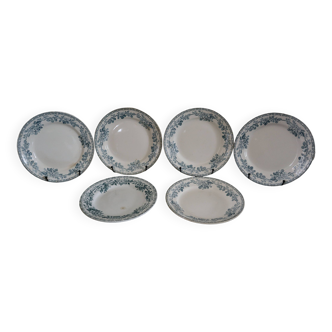 6 assiettes plates Terre de Fer modèle Guadeloupe Saint Amand