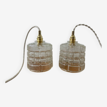 Pair of portable lamps with vintage globes