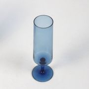 Set of 4 vintage cobalt blue champagne flutes - Boussu glassware