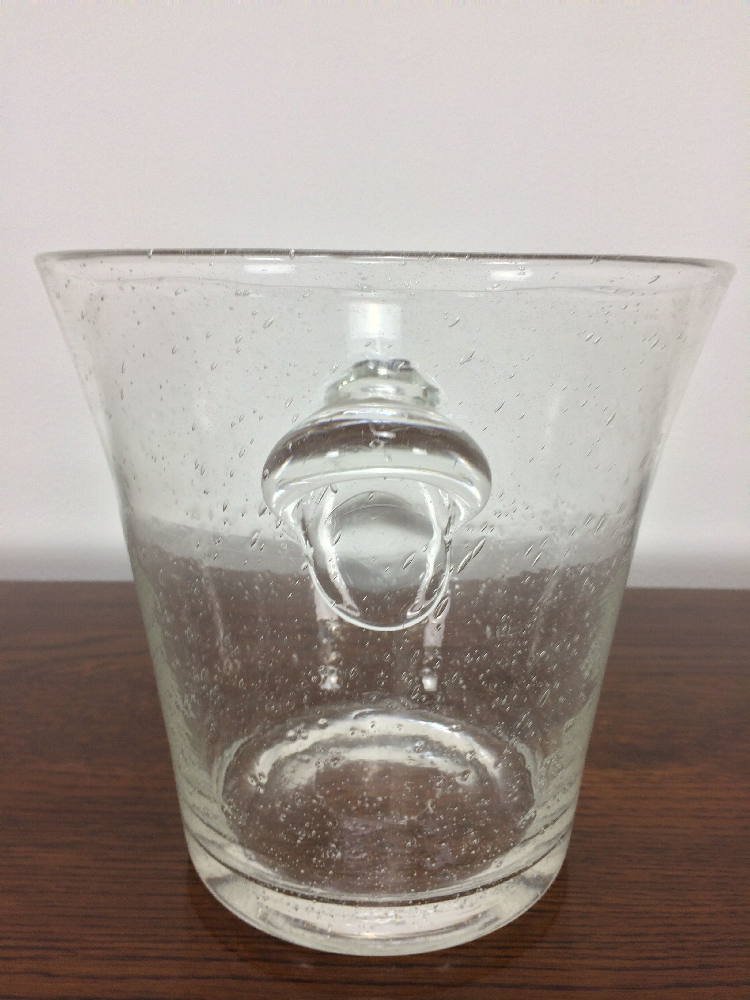 Biot champagne bucket bubbled glass, signed