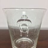 Biot champagne bucket bubbled glass, signed