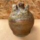 Antique oil jug jar double handle glazed stoneware grey vintage