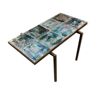 Ceramic coffee table of the Cloutier brothers period 1960