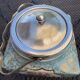 ENGLISH PORCELAIN BISCUIT BARREL ALICE BLUE AT TEA TIME DELICACIES