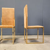 Brass dining chairs by Belgochrom, 1970s - set of 6