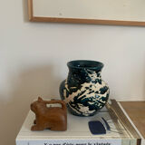 Vintage duck blue pot or vase