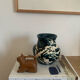 Vintage duck blue pot or vase