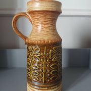 Vintage West Germany pitcher, ochre brown, 25 cm