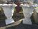 Reconstituted stone vases in the shape of tulips (the pair)